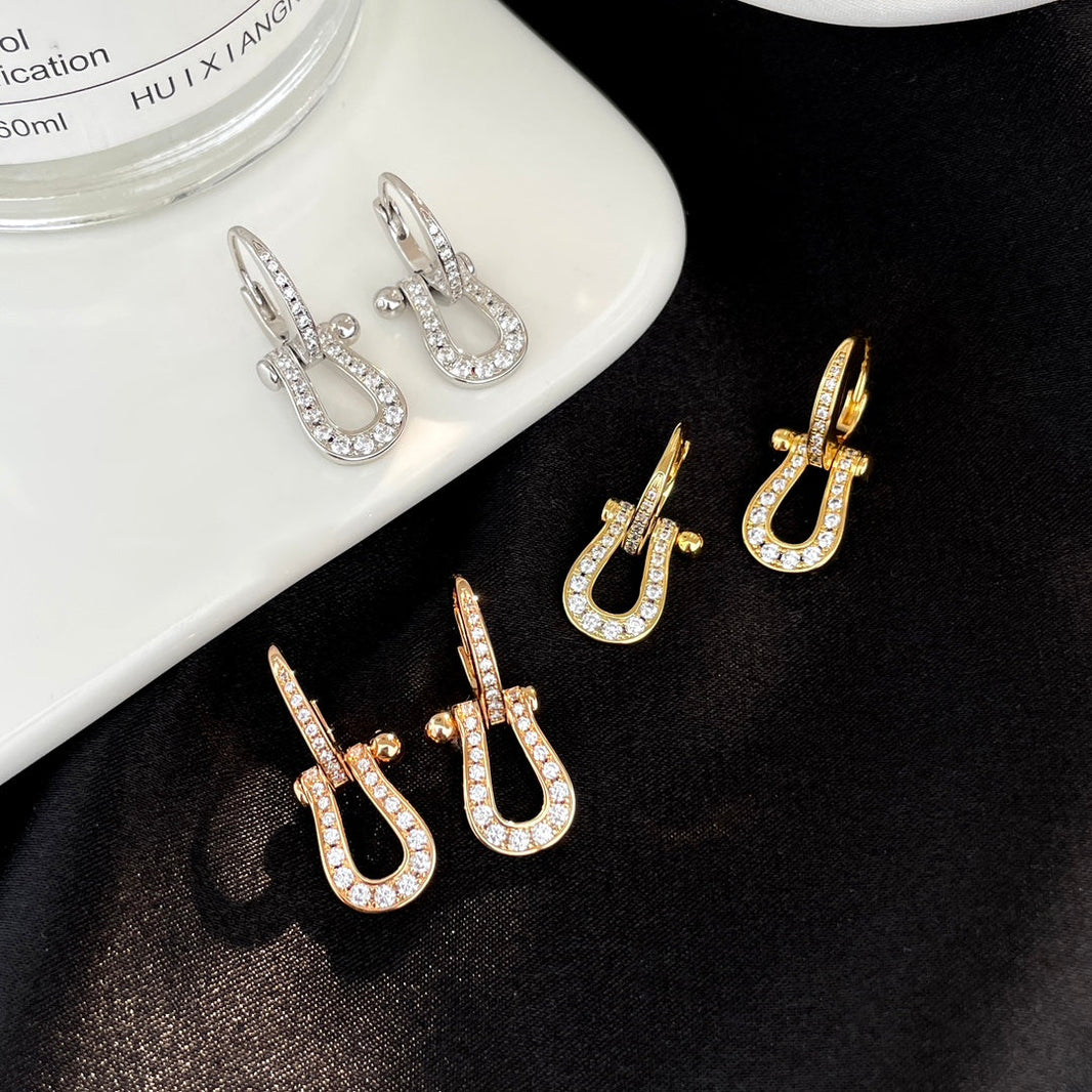 [Luxora]FORCE 10 FULL DIAMOND DROP EARRINGS MEDIUM MODEL