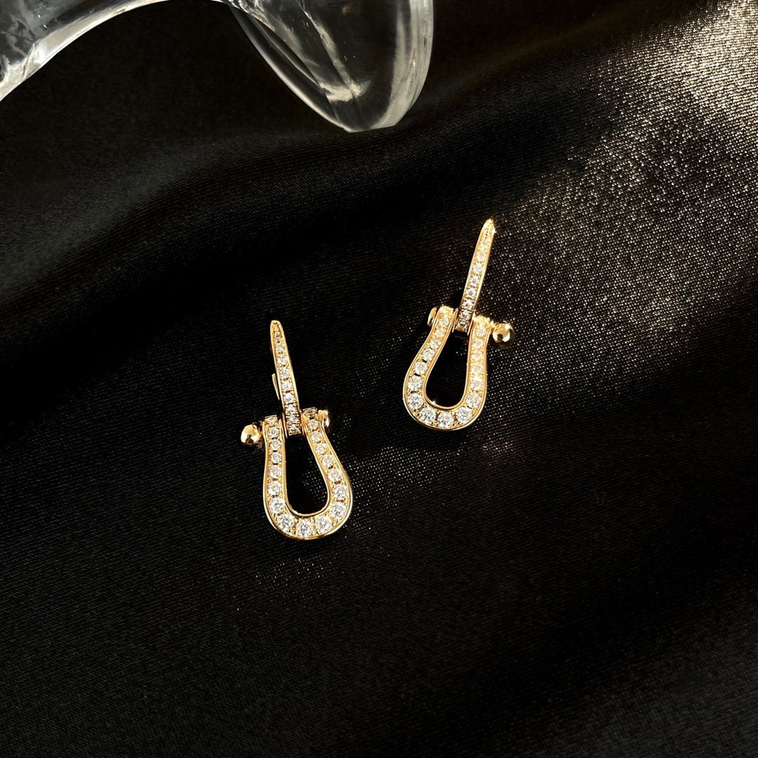 [Luxora]FORCE 10 FULL DIAMOND DROP EARRINGS MEDIUM MODEL