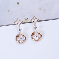 [Luxora]STAR AND SUN PINK GOLD MOP DROP EARRINGS