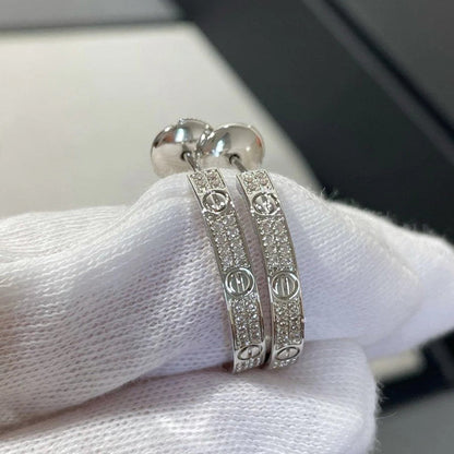 [Luxora]LOVE EARRINGS 3.6MM DIAMOND PAVED