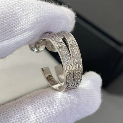 [Luxora]LOVE EARRINGS 3.6MM DIAMOND PAVED