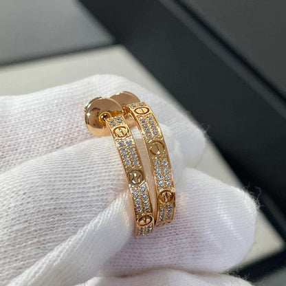 [Luxora]LOVE EARRINGS 3.6MM DIAMOND PAVED