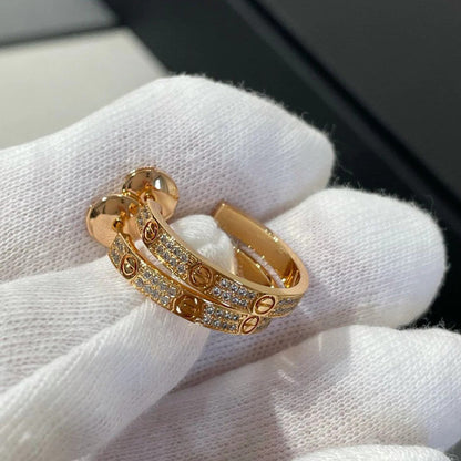 [Luxora]LOVE EARRINGS 3.6MM DIAMOND PAVED