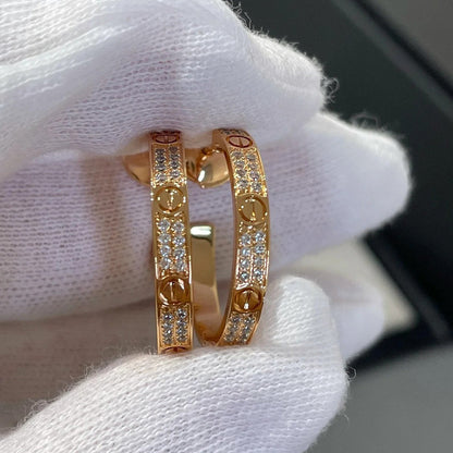 [Luxora]LOVE EARRINGS 3.6MM DIAMOND PAVED