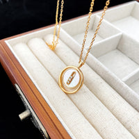 [LUXE]LUCKY MOVE MOP PINK GOLD NECKLACE