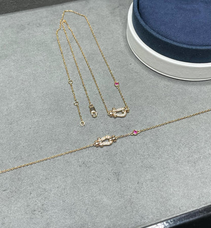 [Luxora]FORCE 10 DIAMOND PINK GOLD NECKLACE
