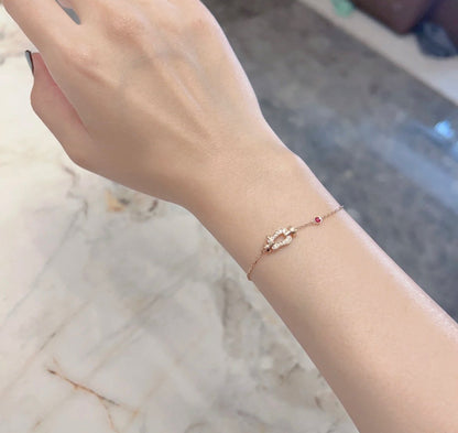[Luxora]FORCE 10 DIAMOND CHAIN LINK PINK GOLD BRACELET