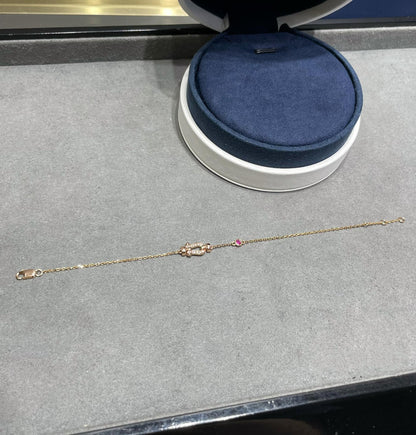 [Luxora]FORCE 10 DIAMOND CHAIN LINK PINK GOLD BRACELET