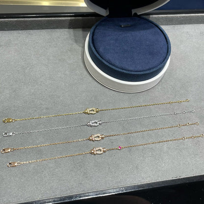 [Luxora]FORCE 10 DIAMOND CHAIN LINK PINK GOLD BRACELET