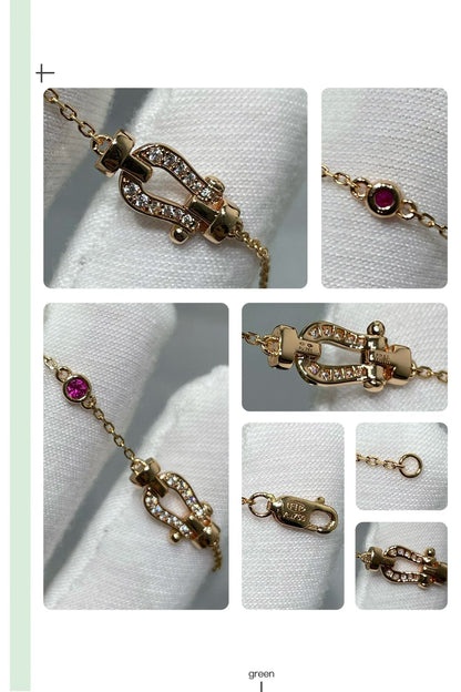 [Luxora]FORCE 10 DIAMOND CHAIN LINK PINK GOLD BRACELET