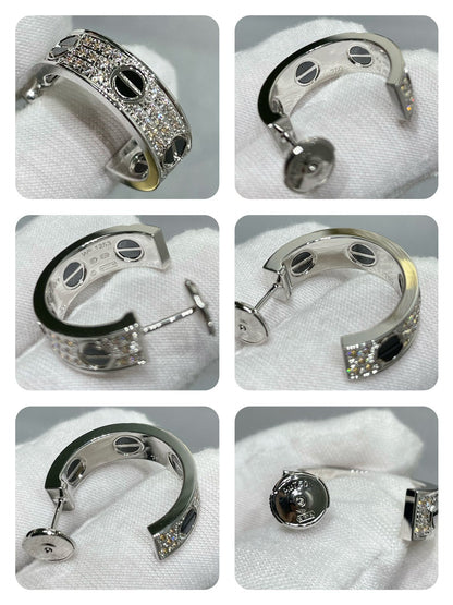 [Luxora] LOVE KERAMIK-DIAMANT-PAVED-SILBER-OHRRINGE