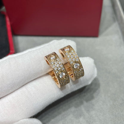 [Luxora]LOVE 5.5MM DIAMOND PAVED EARRINGS