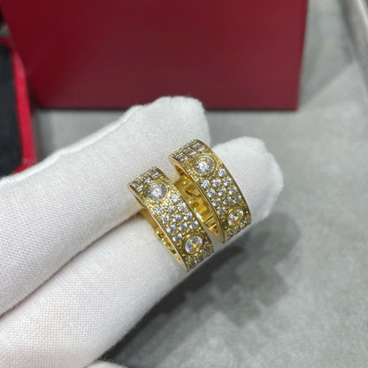 [Luxora]LOVE 5.5MM DIAMOND PAVED EARRINGS