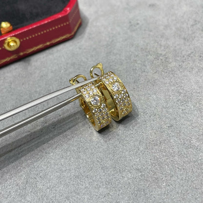 [Luxora]LOVE 5.5MM DIAMOND PAVED EARRINGS