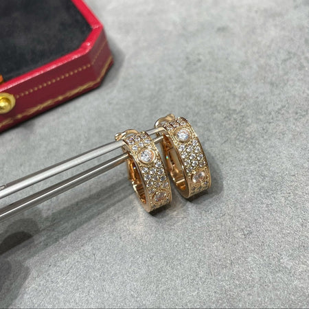 [Luxora]LOVE 5.5MM DIAMOND PAVED EARRINGS