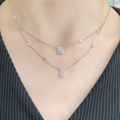 [LUXE]MY TWIN 2 ROW DIAMOND NECKLACE