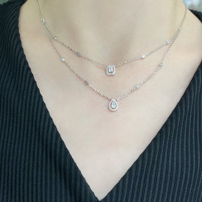 [LUXE]MY TWIN 2 ROW DIAMOND NECKLACE