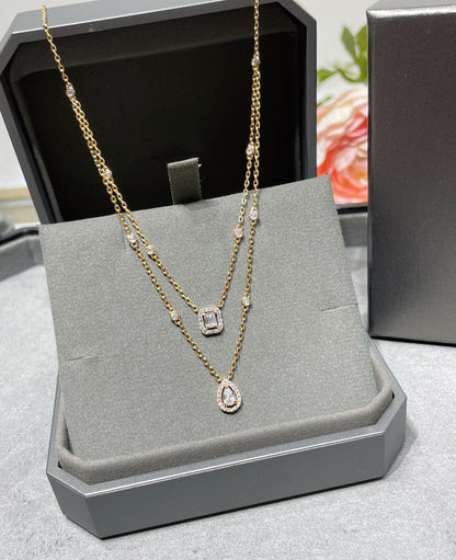 [LUXE]MY TWIN 2 ROW DIAMOND NECKLACE