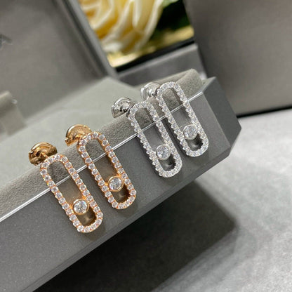 [LUXE]MOVE UNO STUD DIAMOND PAVED EARRINGS