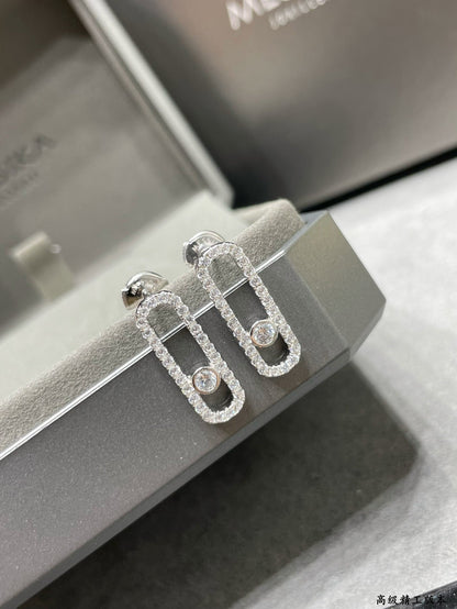 [LUXE]MOVE UNO STUD DIAMOND PAVED EARRINGS