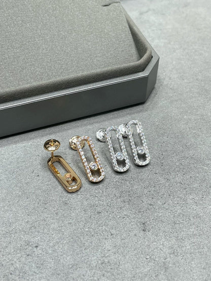 [LUXE]MOVE UNO STUD DIAMOND PAVED EARRINGS