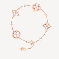 [Luxora]STAR AND SUN 4 MOTIF WHITE MOP PINK GOLD BRACELET