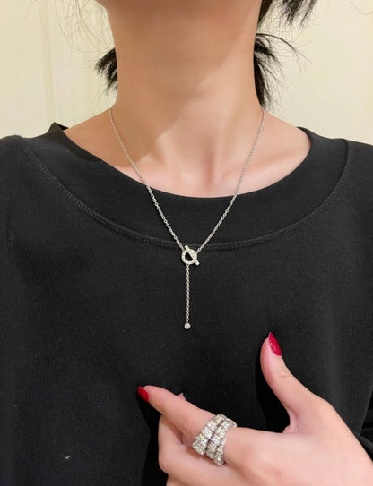 [Luxora]FINESSE SILVER DIAMOND NECKLACE