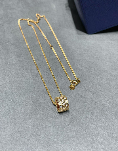 [Luxora]BEE LOVE DIAMOND PAVED 3 ROW NECKLACE