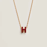 [Luxora]HM CLIC RED ENAMEL GOLD NECKLACE