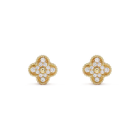 [Luxora]CLOVER MEDIUM 1 MOTIFS FUll DIAMOND EARRINGS