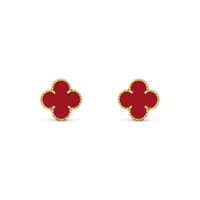 [Luxora]CLOVER MINI 9.5MM CARNELIAN EARRINGS
