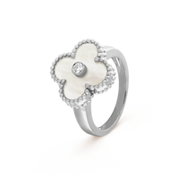 [Luxora]CLOVER SILVER MOP DIAMOND RING