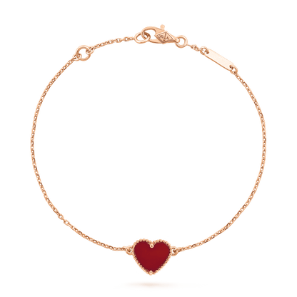[Luxora]HEART CARNELIAN PINK GOLD BRACELET