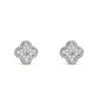 [Luxora]CLOVER MINI DIAMOND STUD EARRINGS
