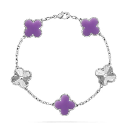 [Luxora]CLOVER 5 MOTIF LIGHT PURPLE BRACELET COLLECTION