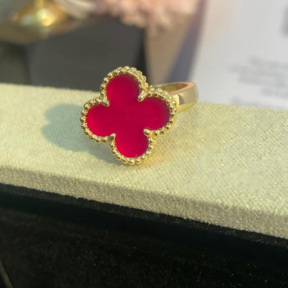 [Loxura]NEW CLOVER PINK ENAMEL RINGS