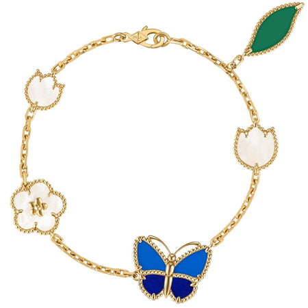 [OAK JURI]LUCKY SPRING BUTTERFLY 5 MOTIF BRACELET