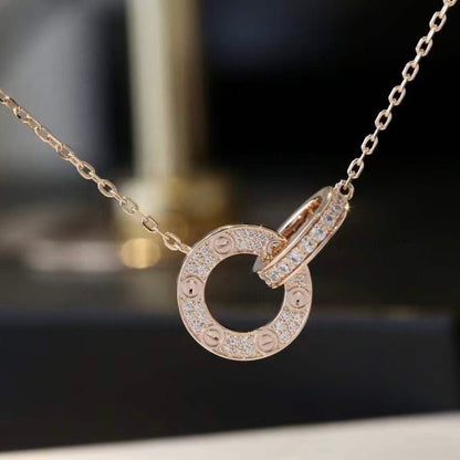 [Luxora]LOVE  FULL DIAMOND PENDANT NECKLACE