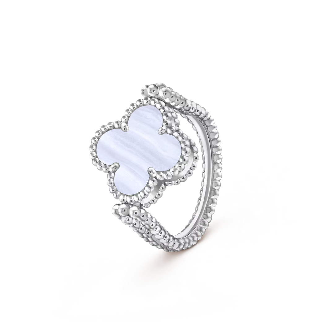 [Luxora]CLOVER RIVERSIBLE RING SILVER COLLECTION