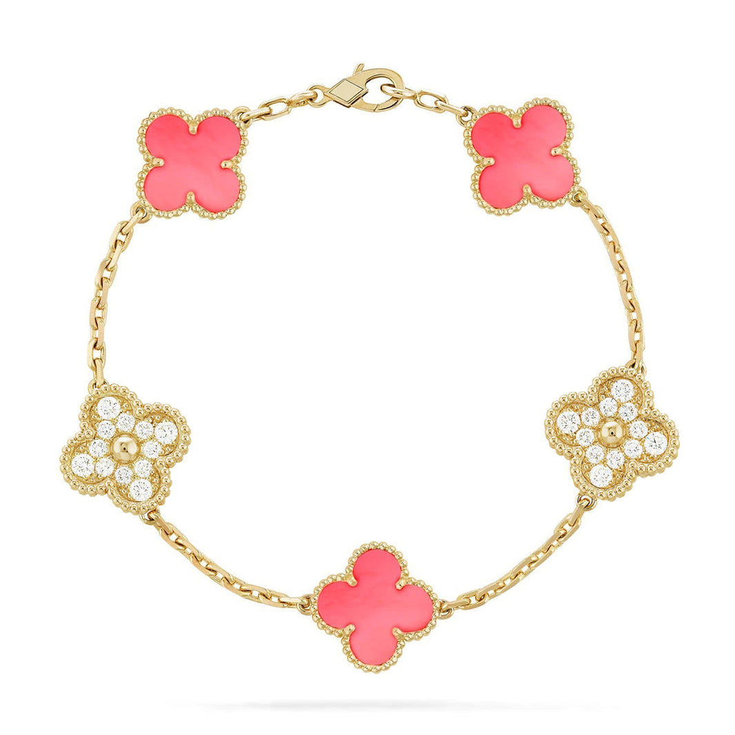 [Luxora] CLOVER 5 MOTIFS  PINK MOP BRACELET COLLECTION