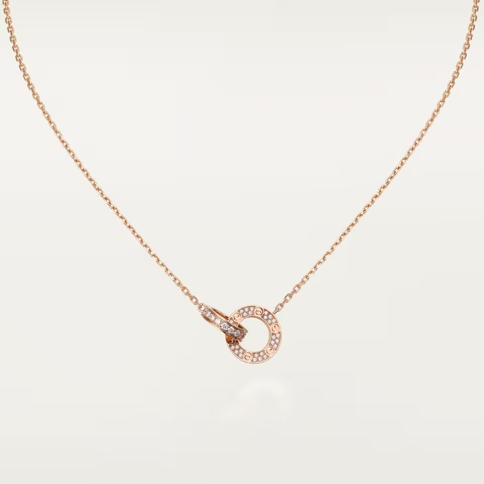 [Luxora]LOVE  FULL DIAMOND PENDANT NECKLACE
