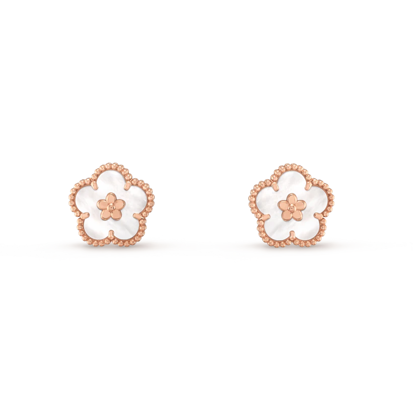 [Luxora]LUCKY PINK GOLD WHITE MOP EARRINGS