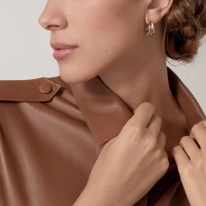 [Luxora]TRINITY ON DIAMOND CLASSIC EARRINGS