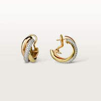 [Luxora]TRINITY HALF DIAMOND  CLASSIC EARRINGS