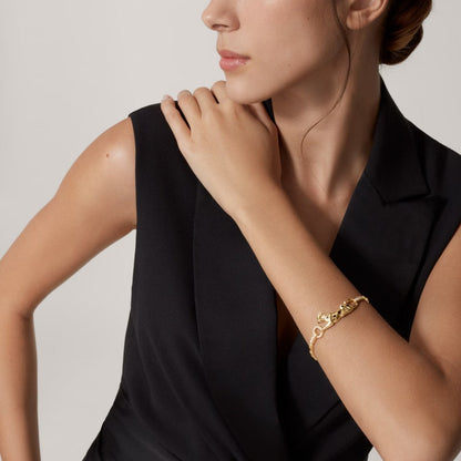 [Luxora]PANTHERE HALF DIAMOND ON CHAIN BRACELET