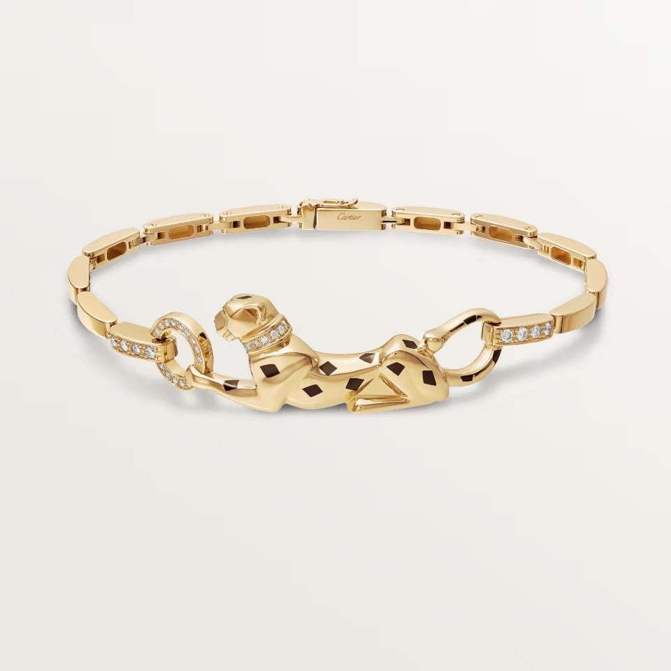 [Luxora]PANTHERE HALF DIAMOND ON CHAIN BRACELET