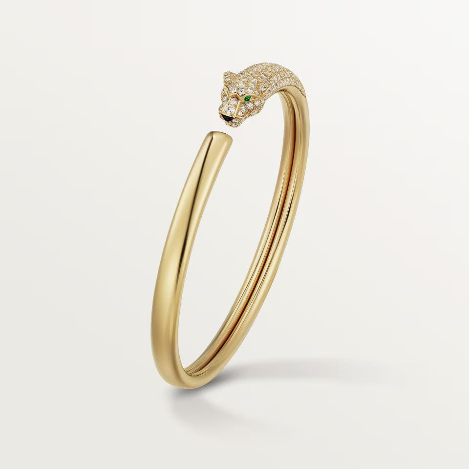 [Luxora]PANTHERE HALF DIAMOND OPEN BRACELET