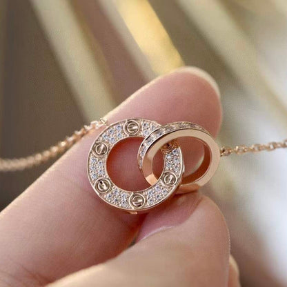 [Luxora]LOVE  FULL DIAMOND PENDANT NECKLACE