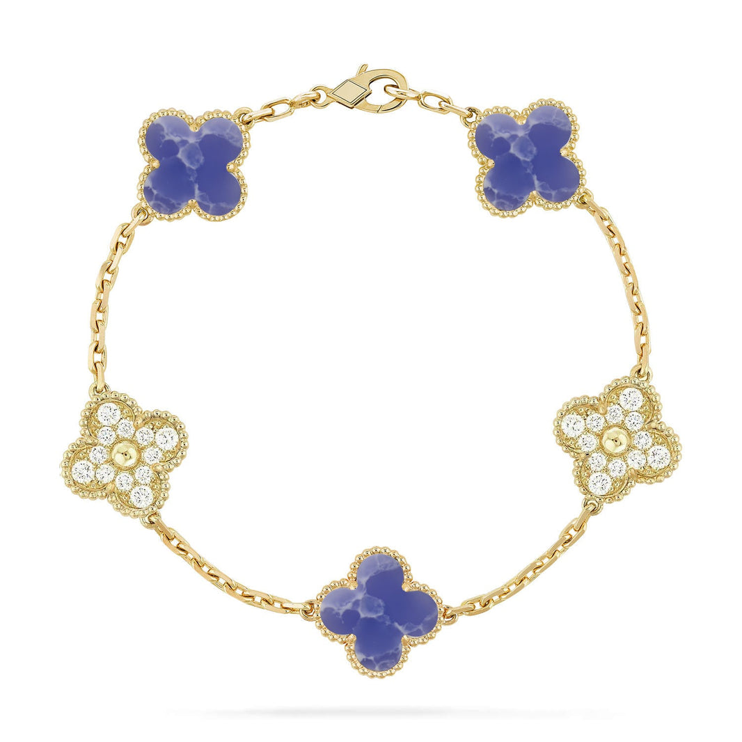 [Luxora]CLOVER 5 MOTIF BLUE VEINS BRACELET COLLECTION