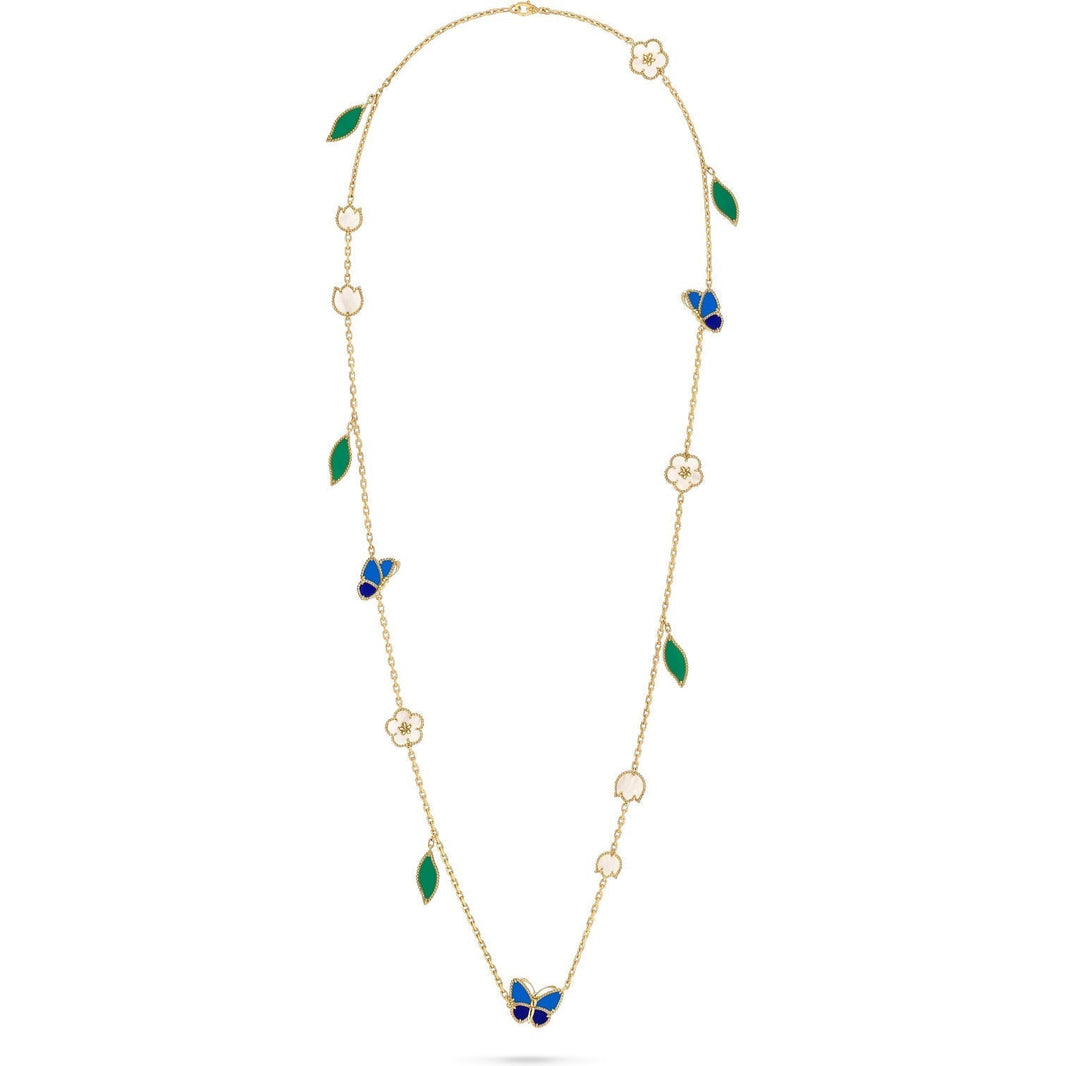 [OAK JURI]LUCKY SPRING BUTTERFLY 15 FLOWER NECKLACE